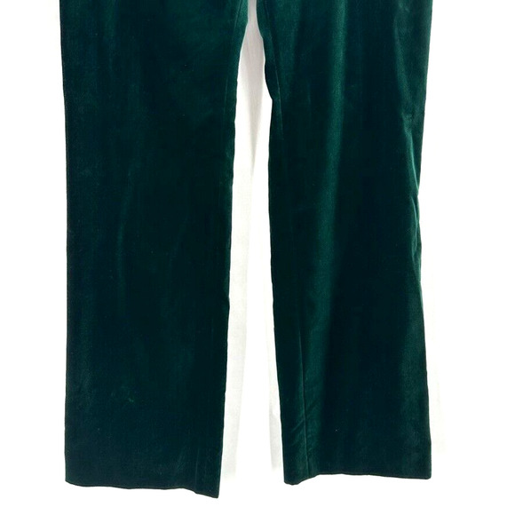 New Bella Freud Velvet Dress Pants Straight Size 10 Green Quiet Luxury Preppy - Picture 3 of 12